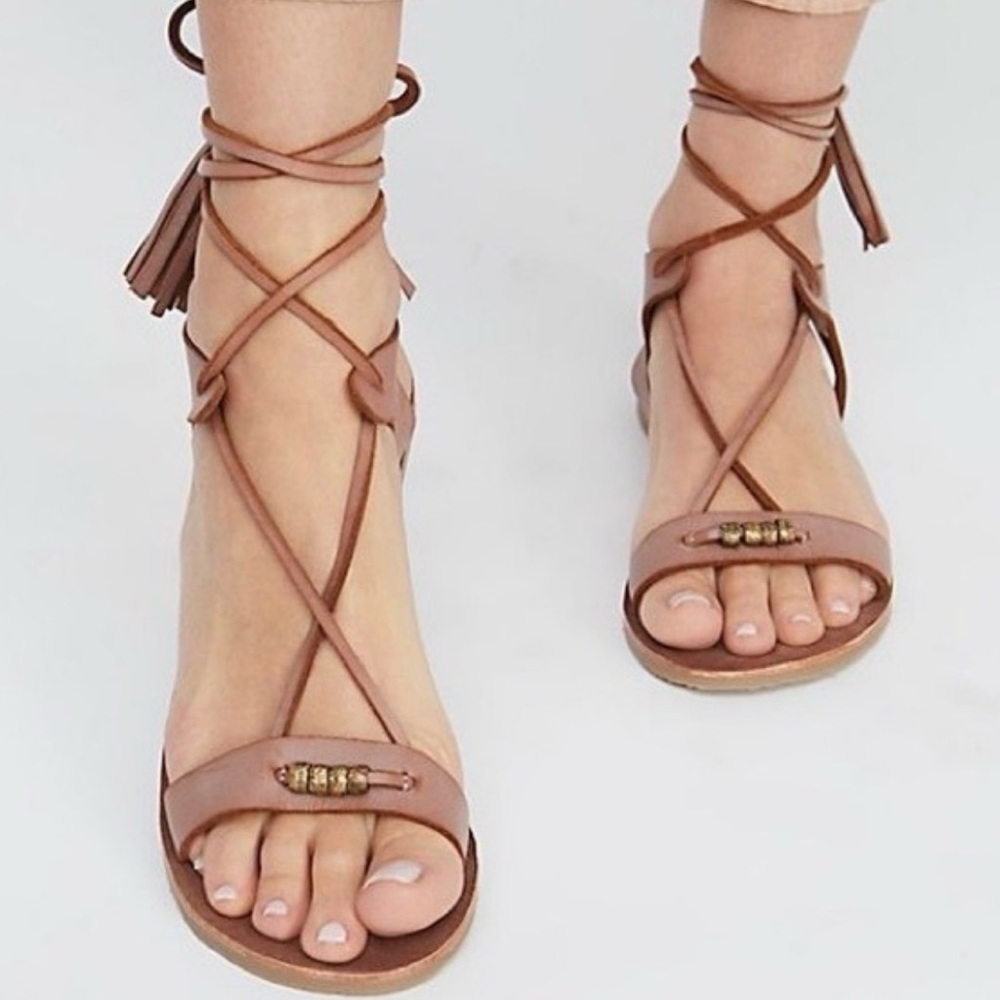 Free People Brown Strappy Sandals